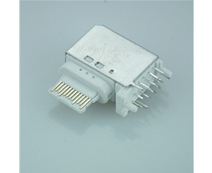 USB连接器侧插/TYPE-C 3.1母座16P侧立式插板DIP端子外露白胶