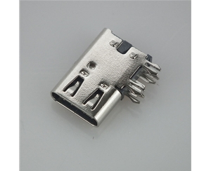 type-c侧插6pin母座侧插TYPE C母座USB连接器