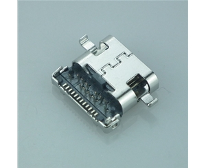TYPE C24Pin板上母座 插板+贴板 USB 3.1插座 半包有后盖母连接器
